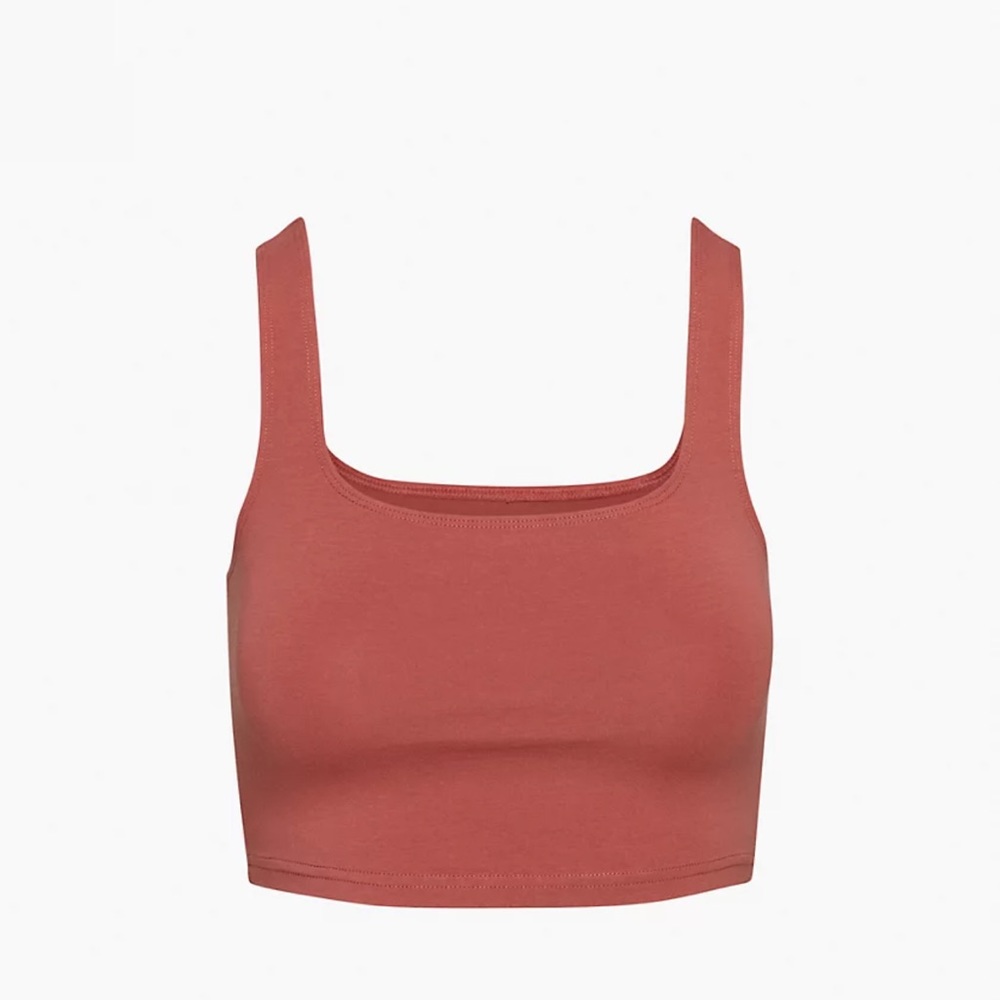 Aritzia Tna Chill Laguna Red Argil Argile Rouge Square Neck Top